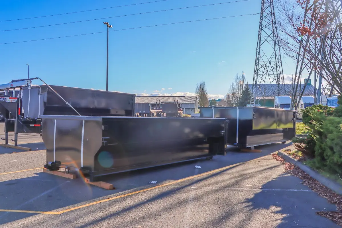 Roll-off dumpster ready for waste disposal at job site for Cleanout Dumpster Rental in Homestead Meadows South